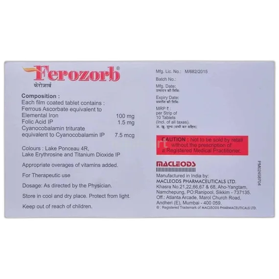 ferozorb tablet 10's